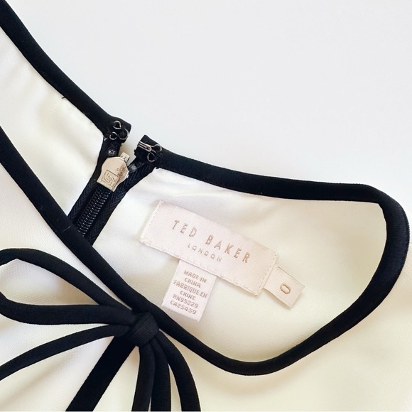 NEW Ted Baker Loozy Neck Tie Woven Skater Dress White - Picture 7 of 9